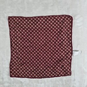 Brunello Cucinelli Silk Pocket Square 13x13 Red‎ Houndstooth Geometric
